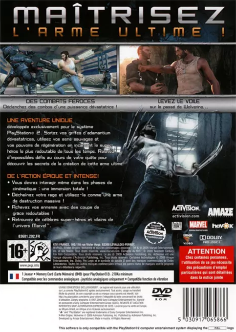 X-Men Origins - Wolverine — box-2D-back (FR)