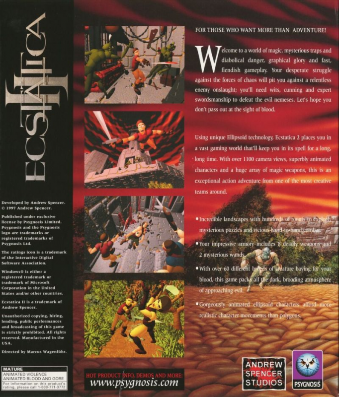 Ecstatica 2 — box-2D-back (US)