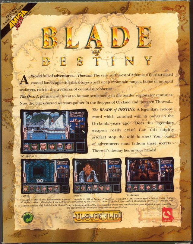 Realms of Arkania - Blade of Destiny — box-2D-back (WOR)