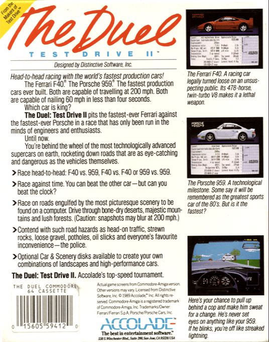 Duel - Test Drive 2, The — box-2D-back (EU)