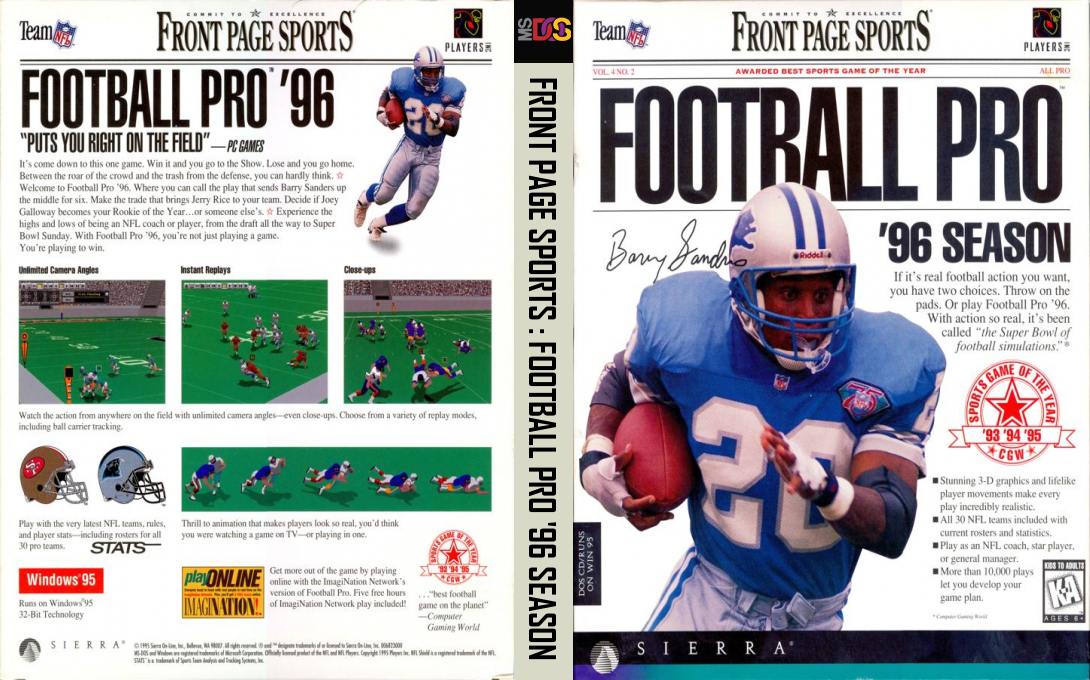 Front Page Sports - Football Pro '96 Season — box-texture (US)