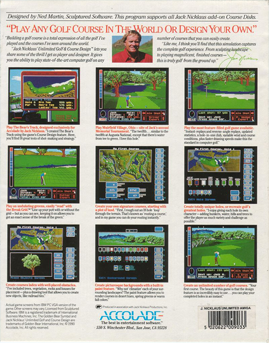 Jack Nicklaus' Unlimited Golf & Course Design — box-2D-back (EU)
