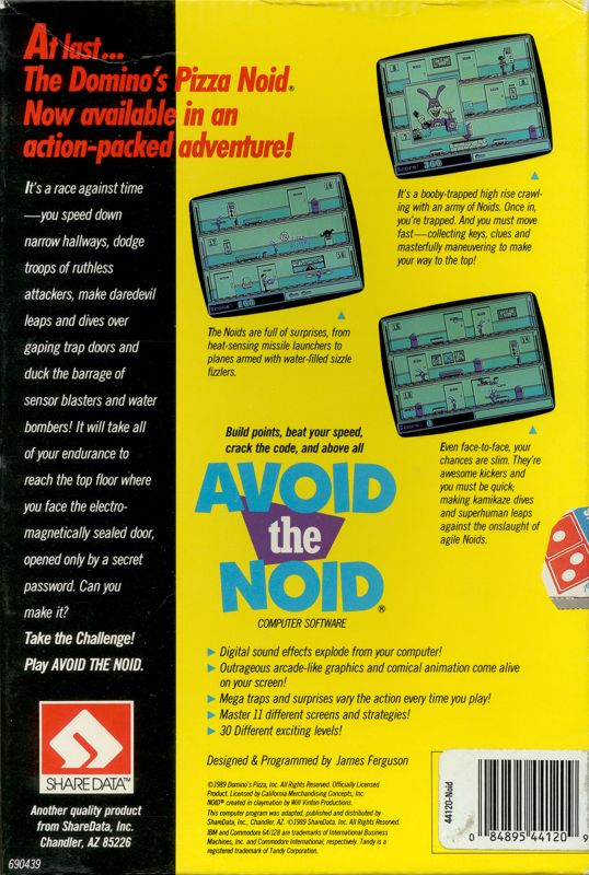 Avoid The Noid — box-2D-back (US)