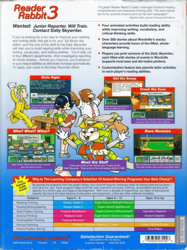 Reader Rabbit 3 — box-2D-back (US)