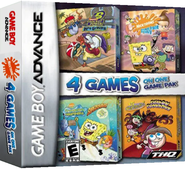 4 Games On One Game Pak - Nicktoons — box-3D (US)