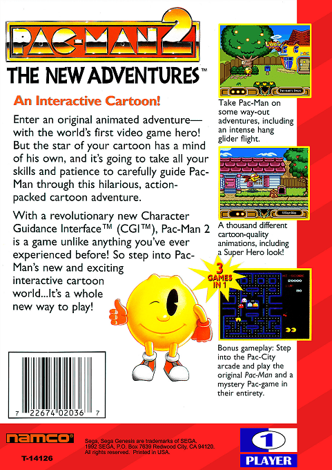 Pac-man 2 - The New Adventures — box-2D-back (US)