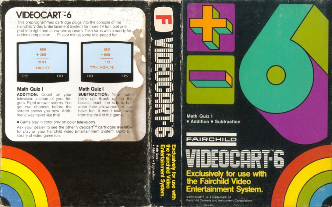 Videocart-6 - Math Quiz I - Addition, Subtraction — box-texture (US)