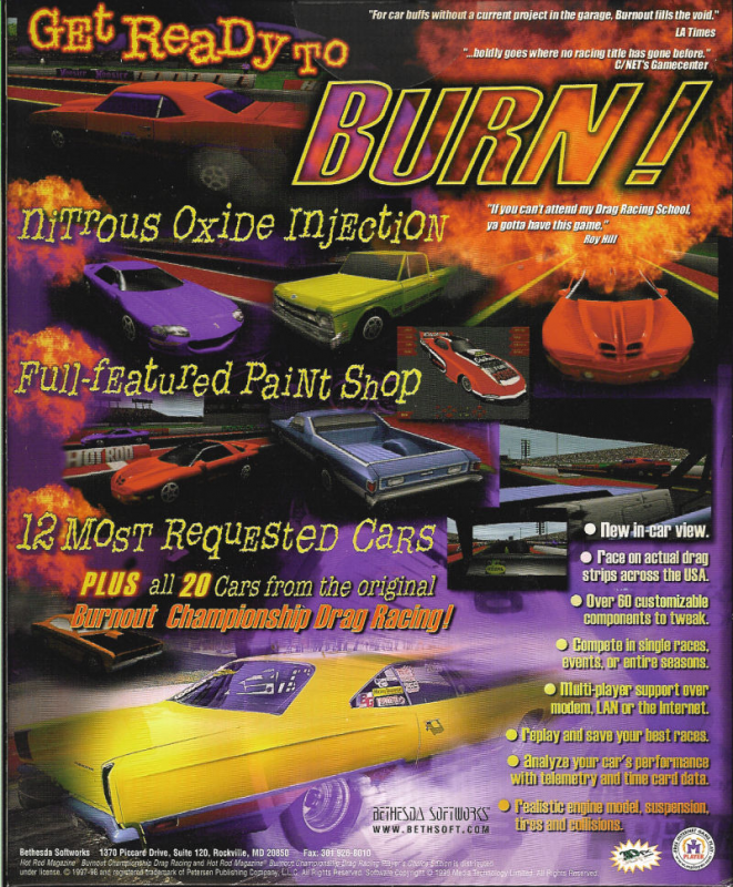 Burnout - Championship Drag Racing - Player's Choice Edition — box-2D-back (US)