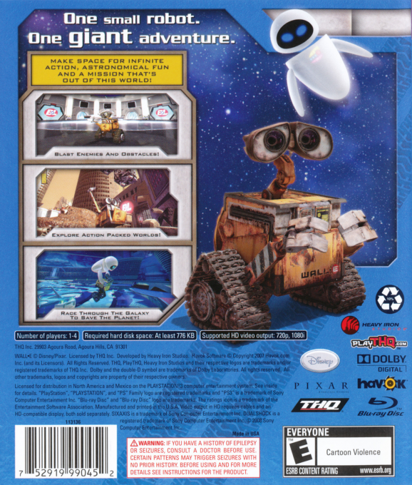 Disney-Pixar WALL-E — box-2D-back (US)
