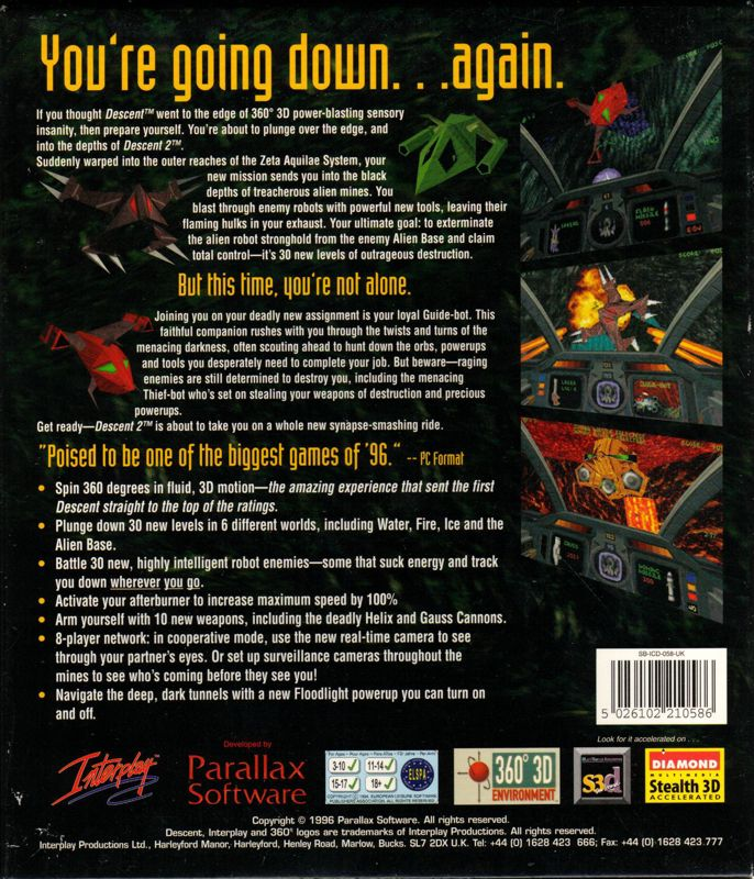 Descent 2 — box-2D-back (EU)