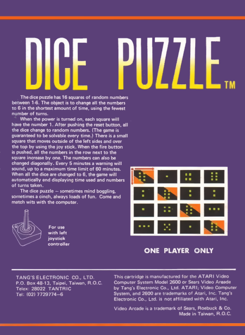 Dice Puzzle — box-2D-back (EU)
