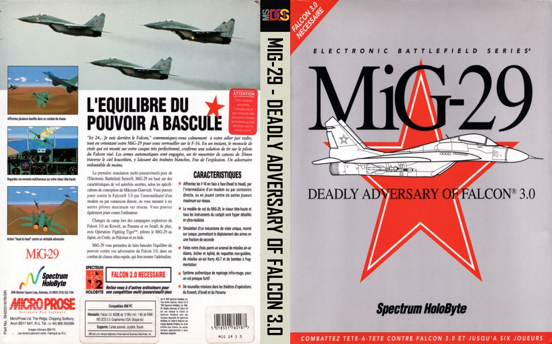 Mig-29 - Deadly Adversary Of Falcon 3.0 — box-texture (FR)