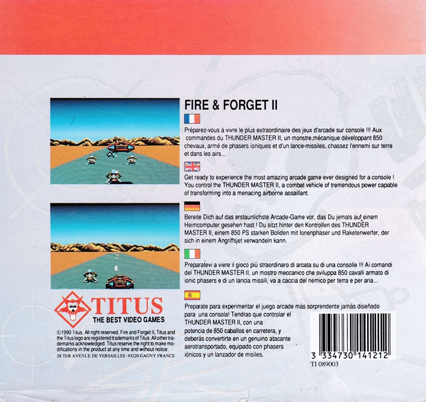 Fire And Forget 2 — box-2D-back (EU)