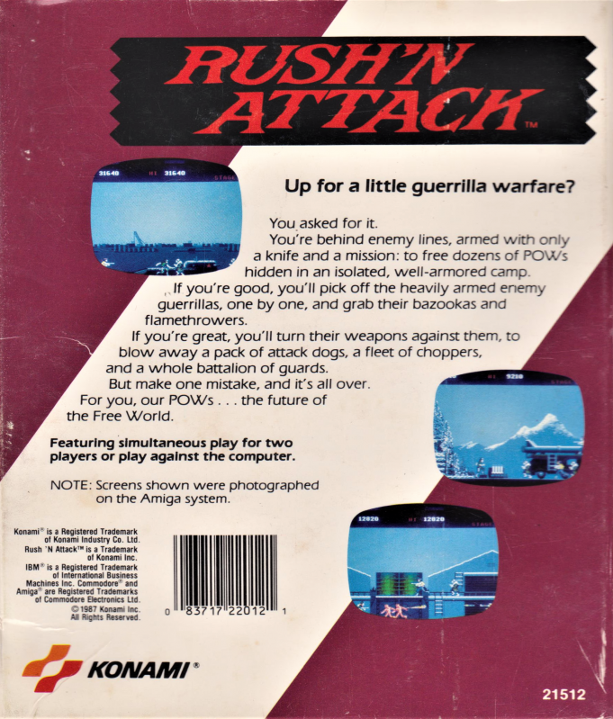 Rush'n Attack — box-2D-back (US)