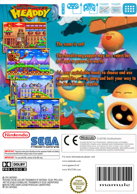 Dynamite Headdy — box-2D-back (EU)