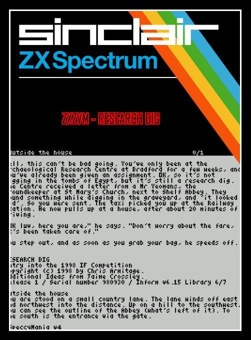 ZxZvm - Research Dig box art