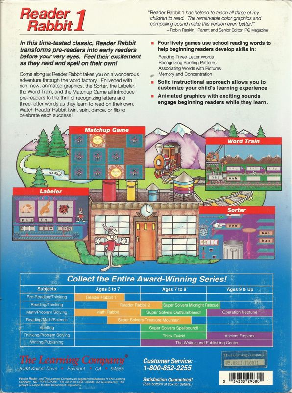 Reader Rabbit 1 — box-2D-back (US)