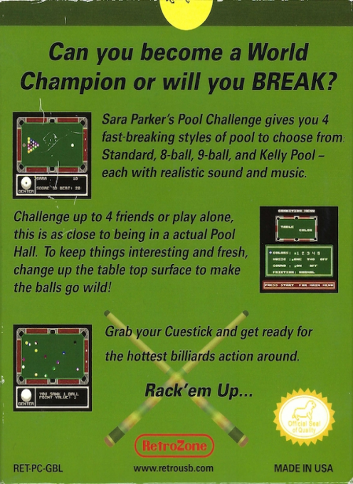 Sara Parker's Pool Challenge — box-2D-back (WOR)