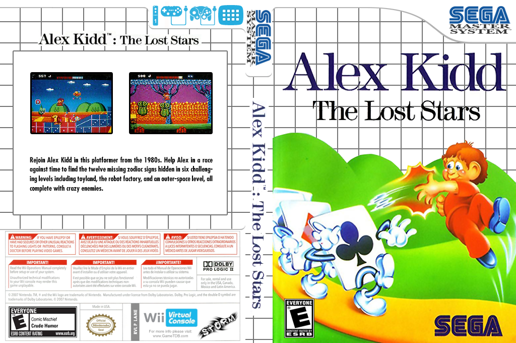 Alex Kidd: The Lost Stars — box-texture (US)