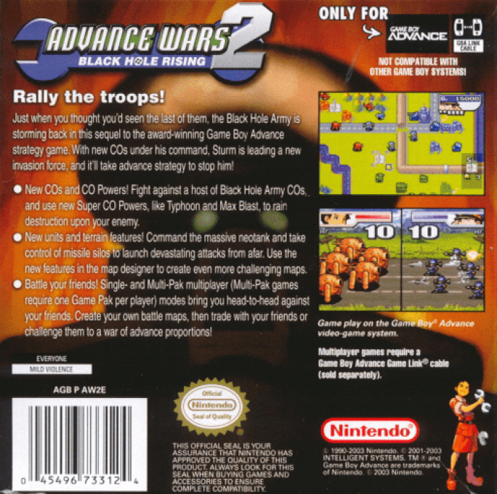 Advance Wars 2 - Black Hole Rising — box-2D-back (US)