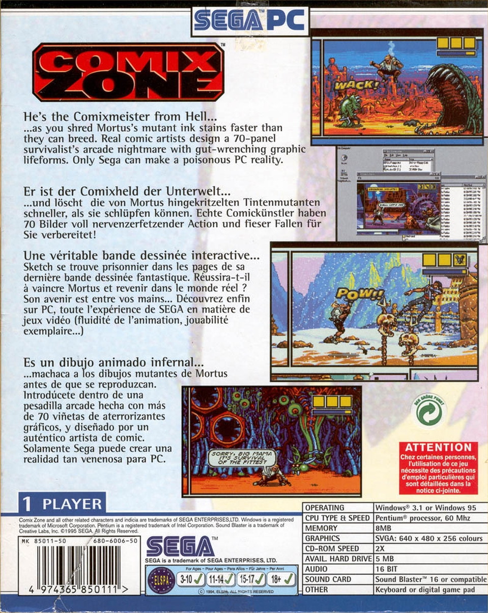 Comix Zone — box-2D-back (WOR)