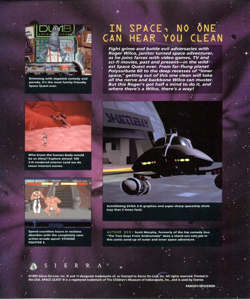 Space Quest 6: Roger Wilco in the Spinal Frontier — box-2D-back (WOR)
