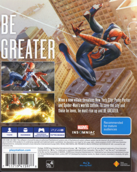 Marvel Spider-Man — box-2D-back (AU)