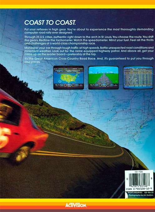 The Great American Cross Country Road Race — box-2D-back (US)