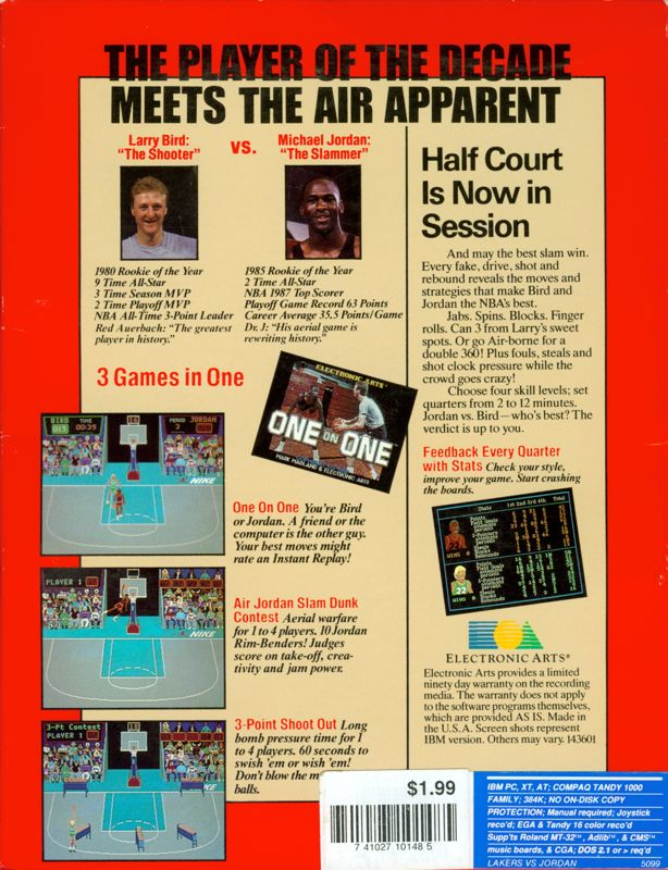 Jordan Vs Bird - One On One — box-2D-back (US)