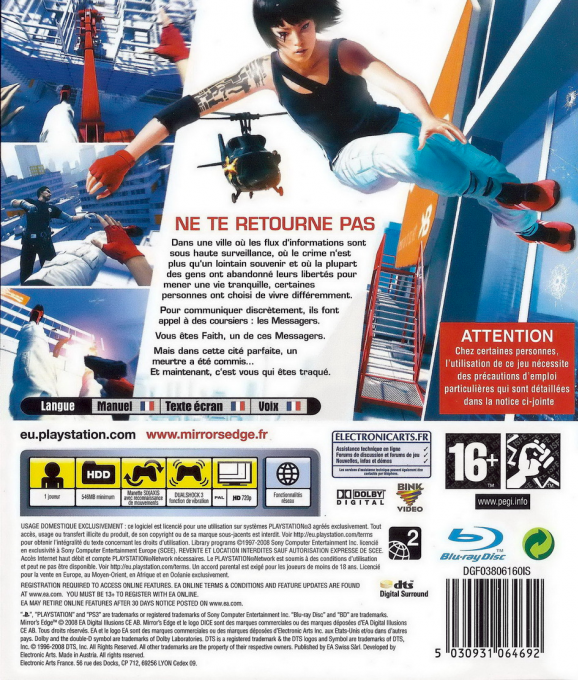 Mirror's Edge — box-2D-back (FR)