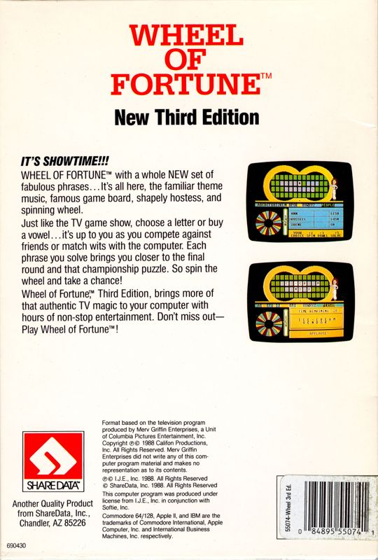Wheel Of Fortune - New Third Edition — box-2D-back (US)