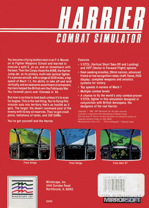 Harrier Combat Simulator — box-2D-back (US)