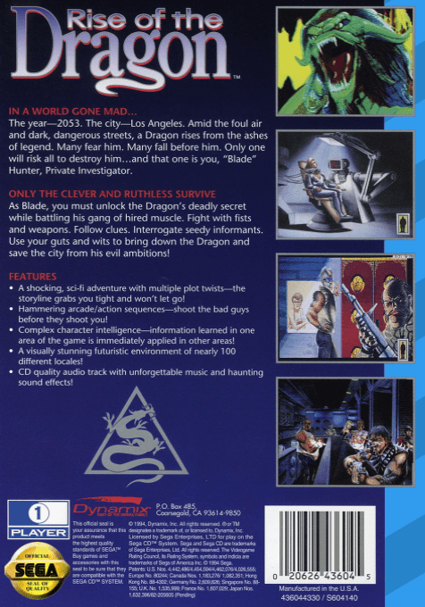 Rise of the Dragon — box-2D-back (US)