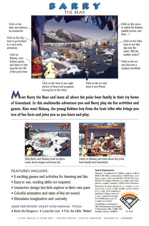 Barry the Bear — box-2D-back (US)