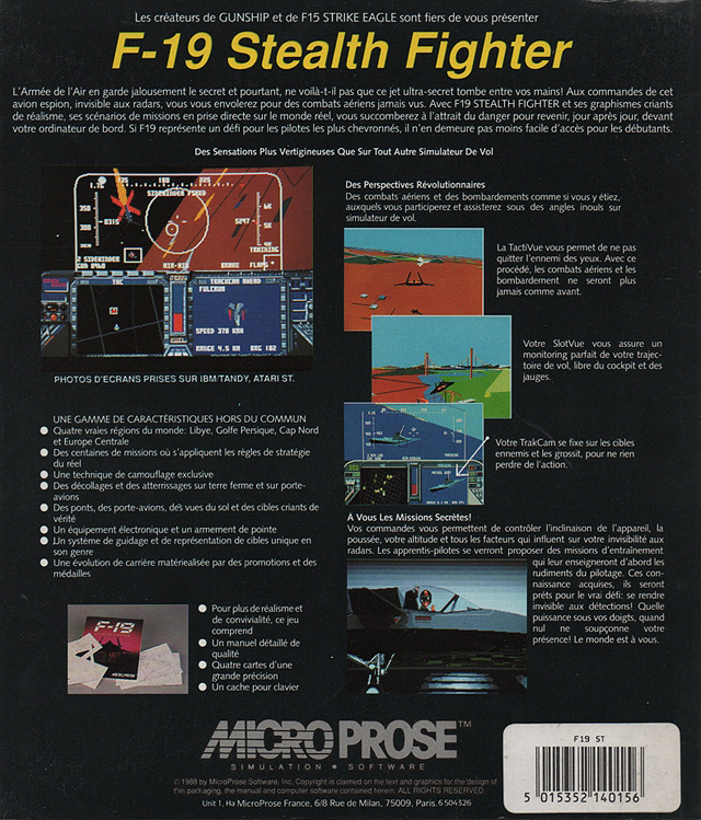 F-19 Stealth Fighter — box-2D-back (FR)