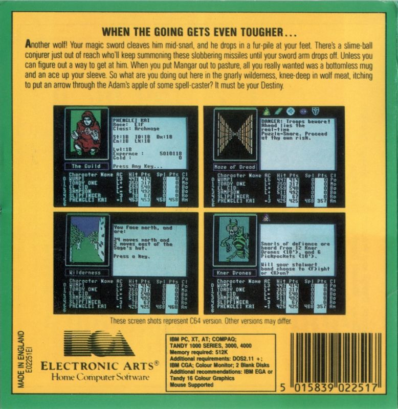 Bard's Tale 2 - The Destiny Knight, The — box-2D-back (EU)