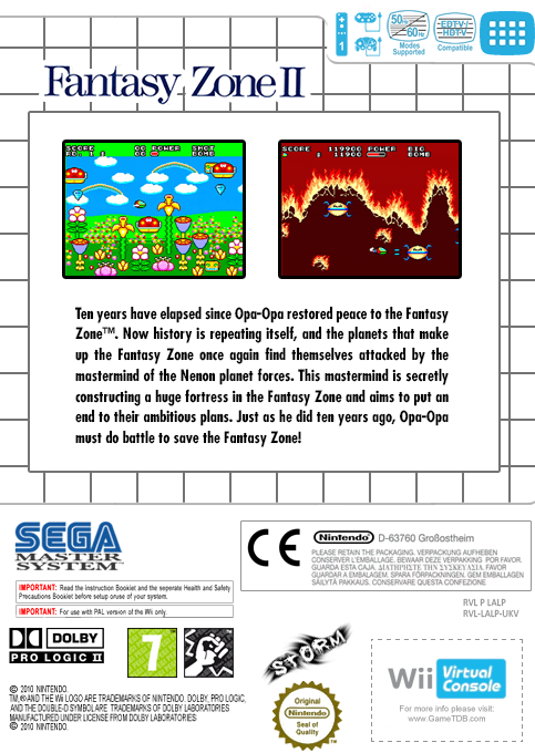 Fantasy Zone II : The Tears of Opa-Opa — box-2D-back (EU)