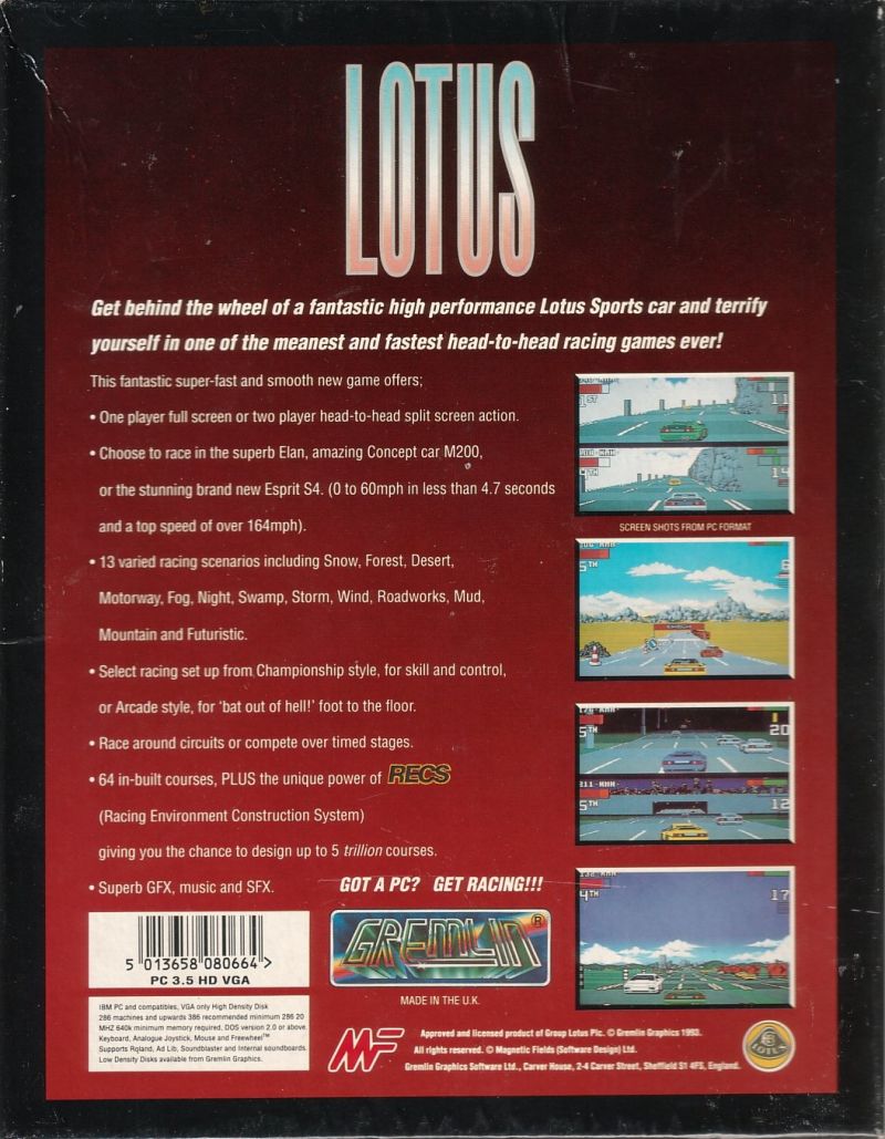 Lotus - The Ultimate Challenge — box-2D-back (UK)