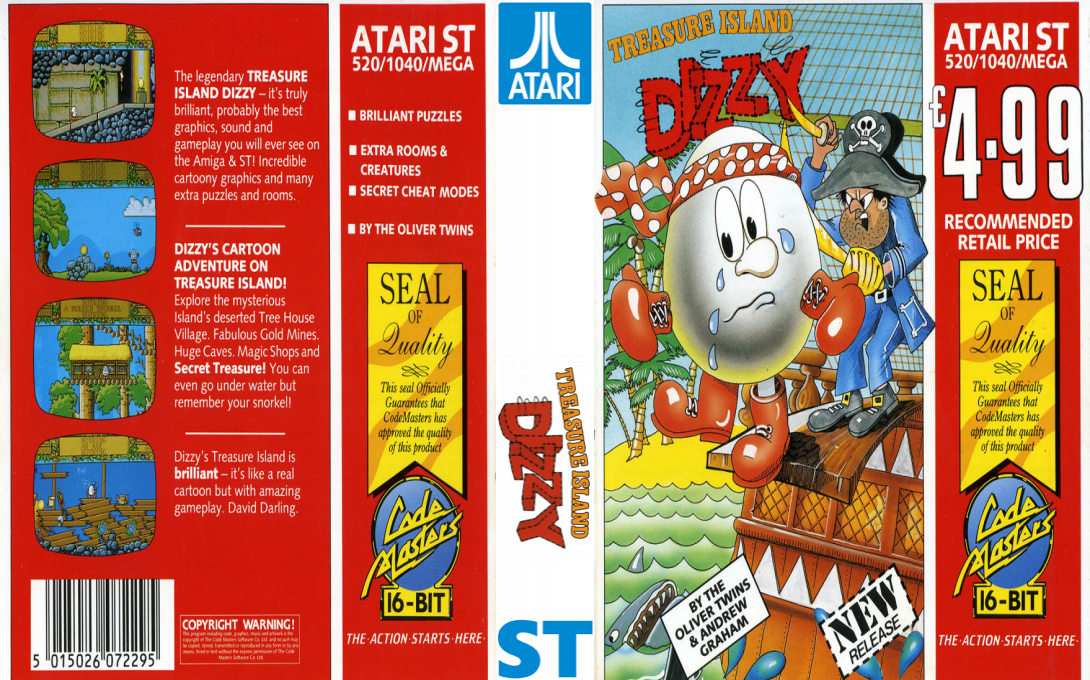 Dizzy 2 - Treasure Island Dizzy — box-texture (EU)