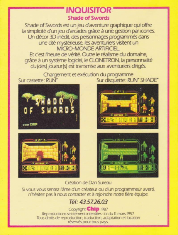 Shade Of Swords — box-2D-back (FR)