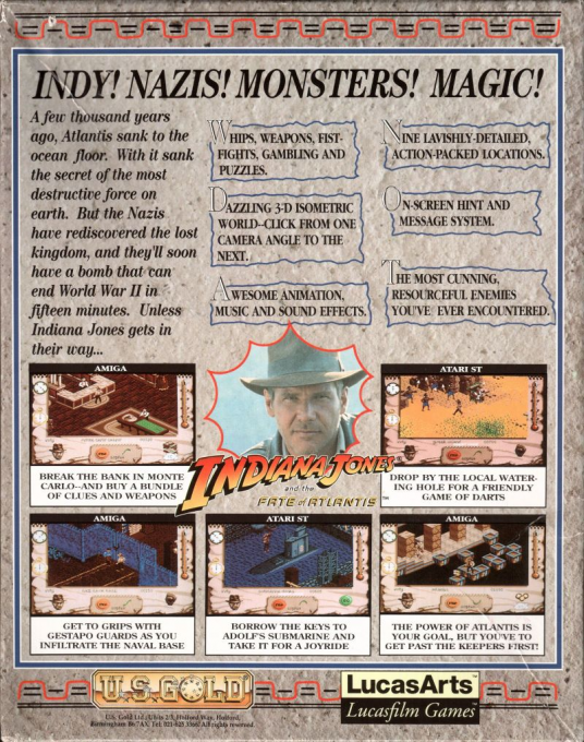Indiana Jones and the Fate of Atlantis - The Action Game — box-2D-back (EU)