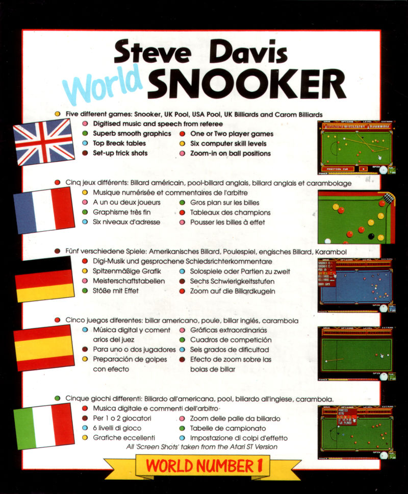 Steve Davis World Snooker — box-2D-back (EU)