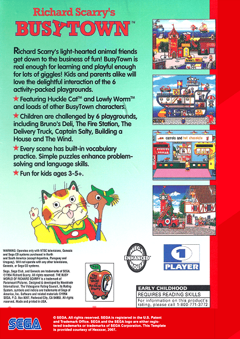 Richard Scarry's Busytown — box-2D-back (US)