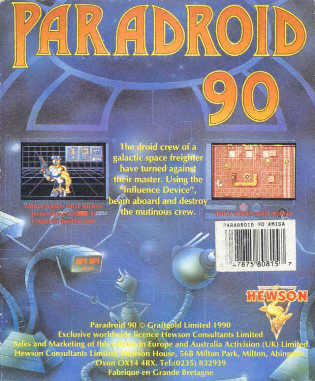 Paradroid 90 — box-2D-back (WOR)