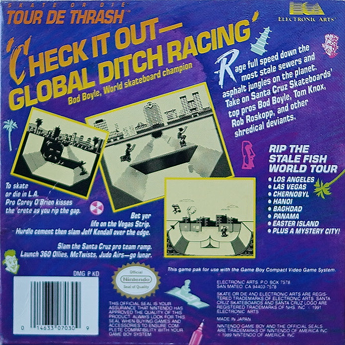 Skate Or Die - Tour De Thrash — box-2D-back (US)
