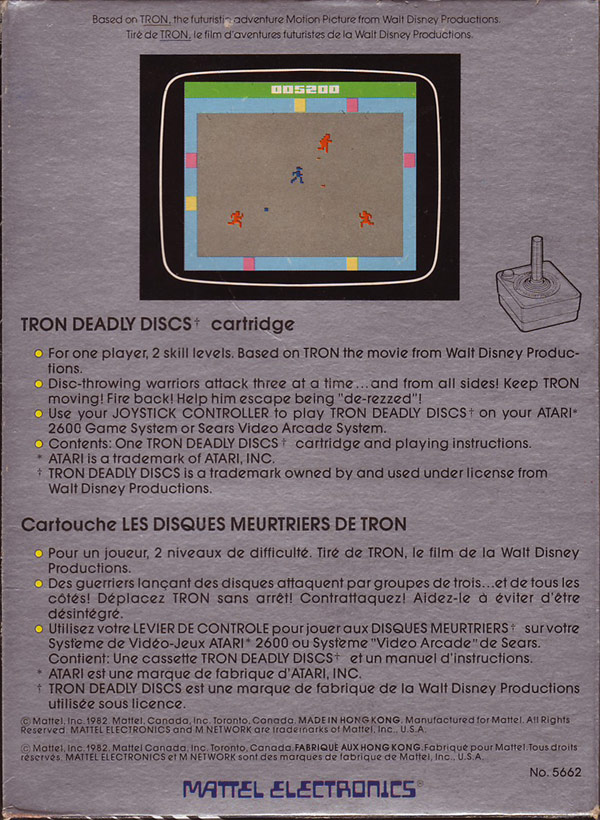 Tron - Deadly Discs — box-2D-back (EU)