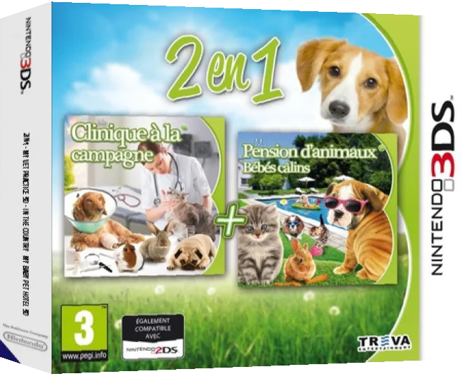 2in1 - My Vet Practice 3D - In the Country + My Baby Pet Hotel 3D — box-3D (FR)