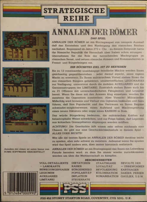 Annals Of Rome — box-2D-back (DE)