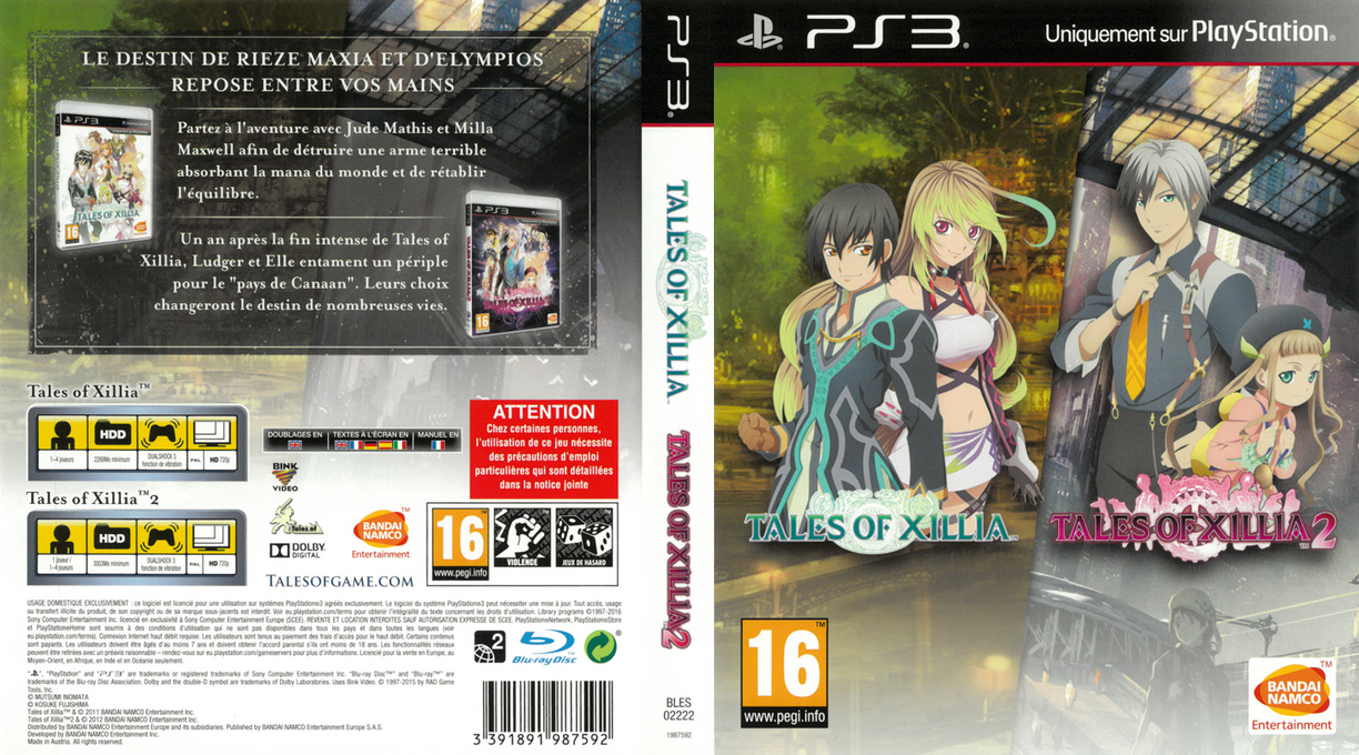 Tales of Xillia + Tales of Xillia 2 — box-texture (FR)
