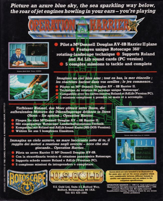 Operation Harrier — box-2D-back (EU)